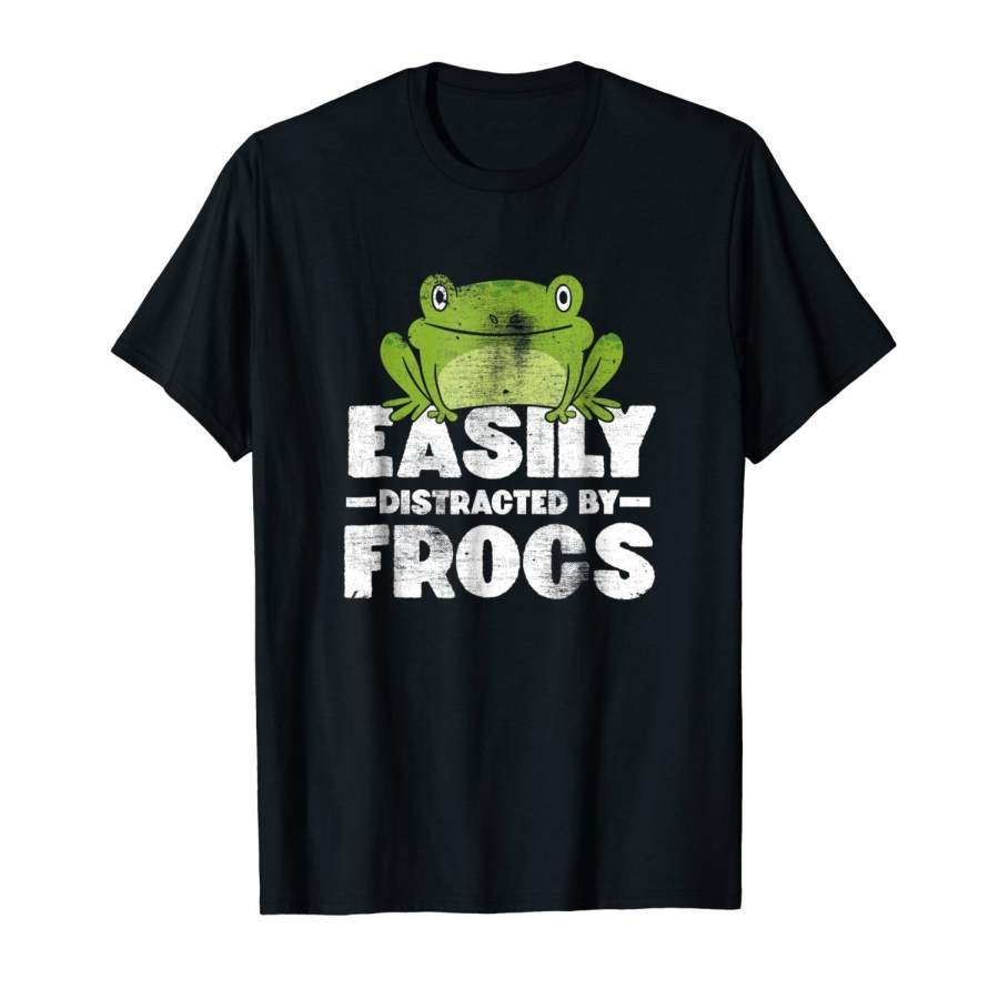 Easily Distracted By Frogs Shirt Men’S Cotton T-Shirt Fashion T-Shirt