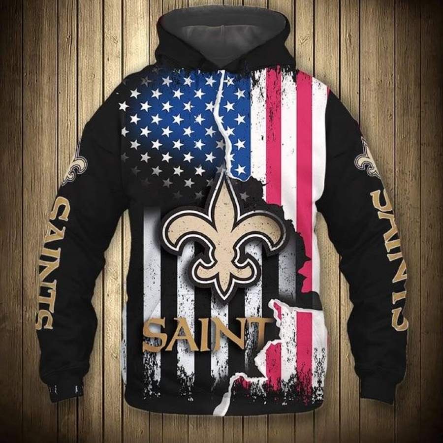 New Orleans Saints American Flag Hoodie