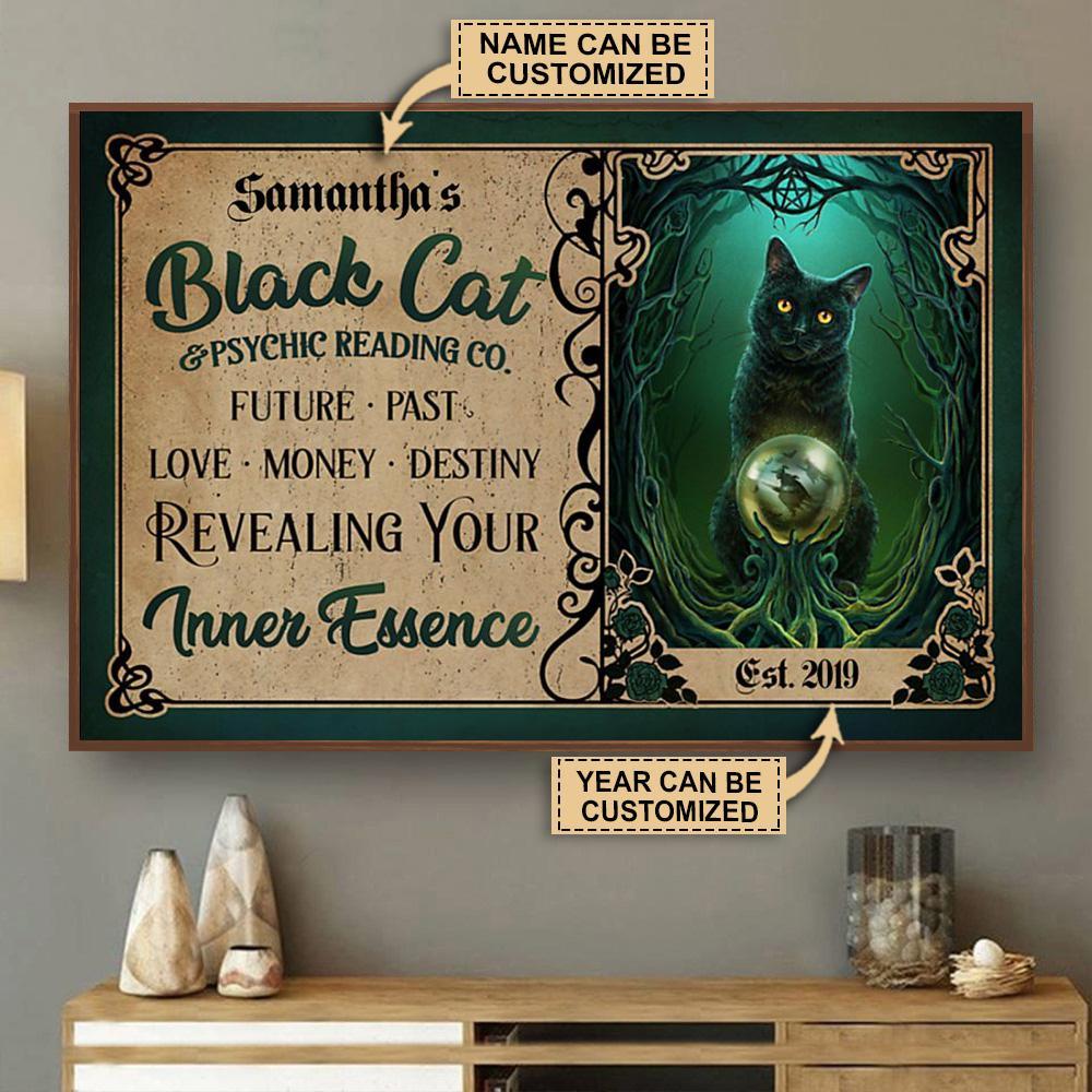 Aeticon Gifts Personalized Black Cat Psychic Reading Company Canvas Mom Dad Gift Home Decor