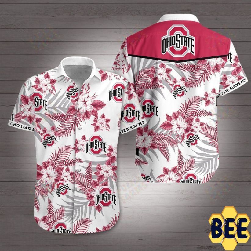 NCCA Ohio State Buckeyes White Hawaiian Shirt