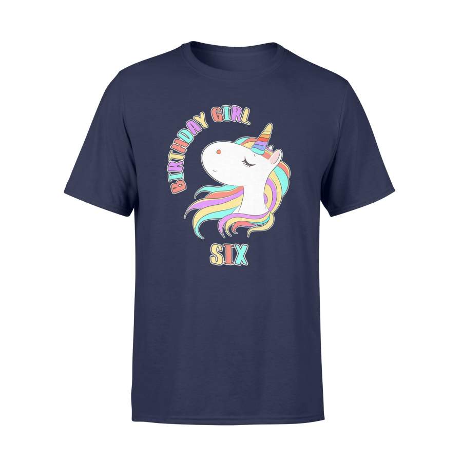 6th Birthday Unicorn Six Years Age 6 Girls T Shirt