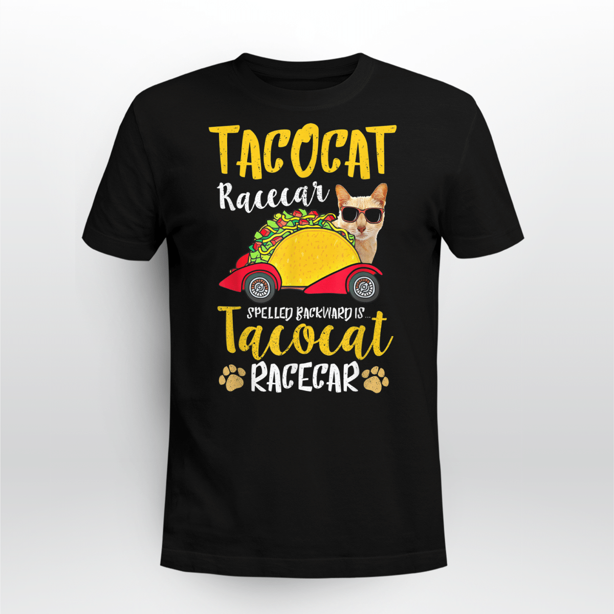 Tacocat Racecar Spelled Backward Crazy Mexican Food Fast Car Shirt