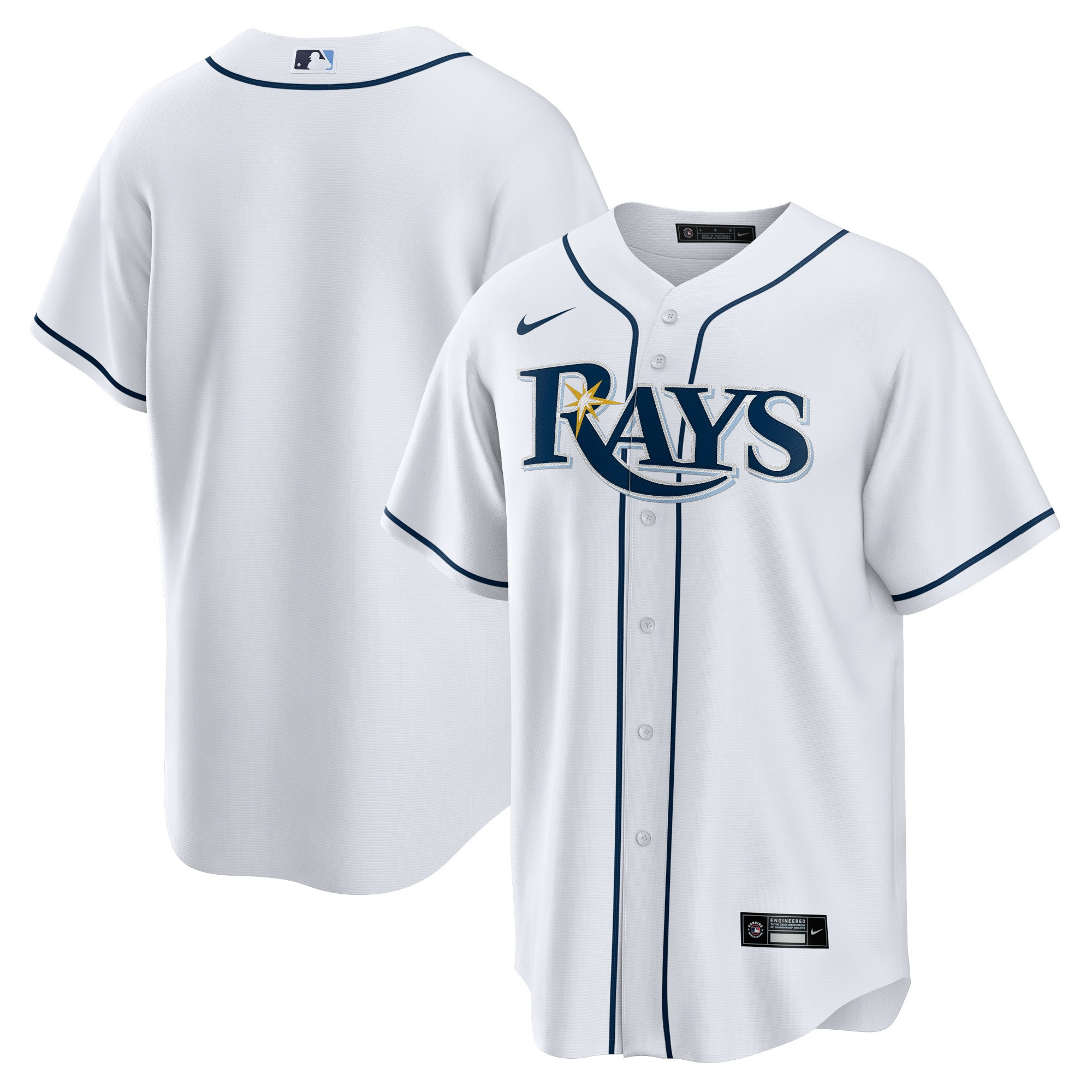 Tampa Bay Rays Home Blank Replica Jersey – White MLB