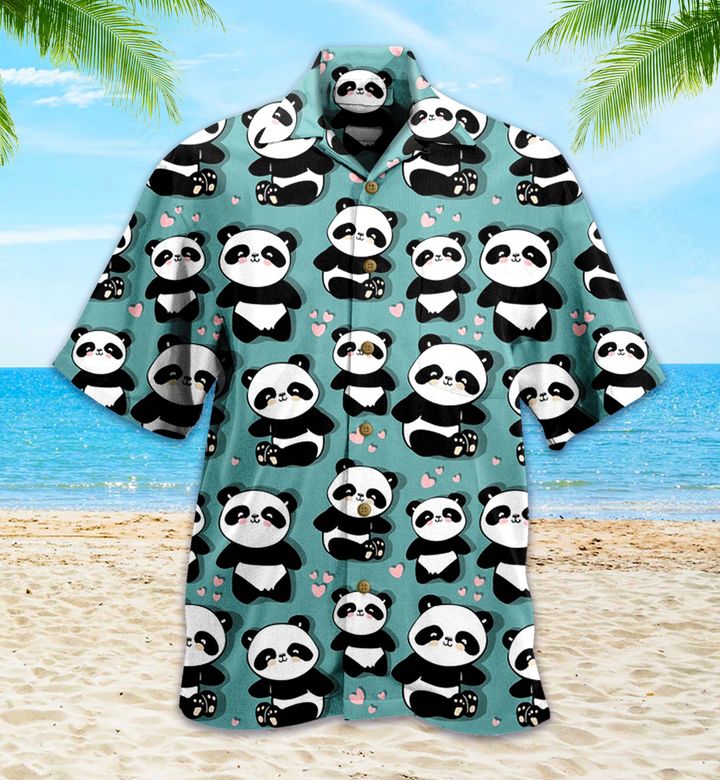 Panda Pattern Mallard Color 3D Hawaiian Shirt