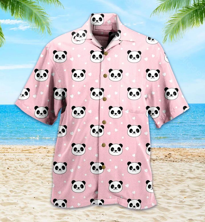 Panda Pink 3D Hawaiian Shirt