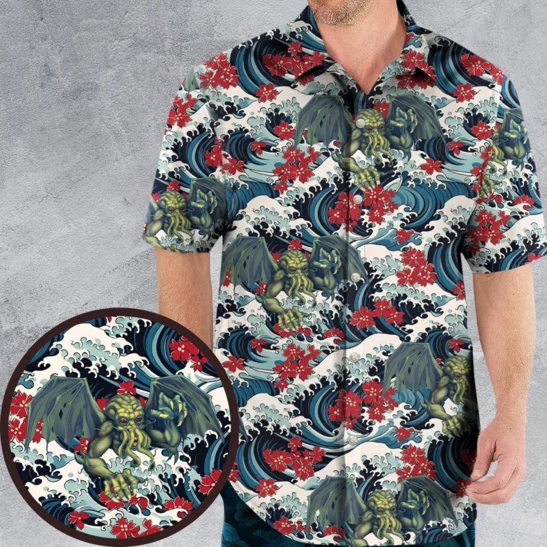 Great Waves Cthulhu Hawaiian Shirt