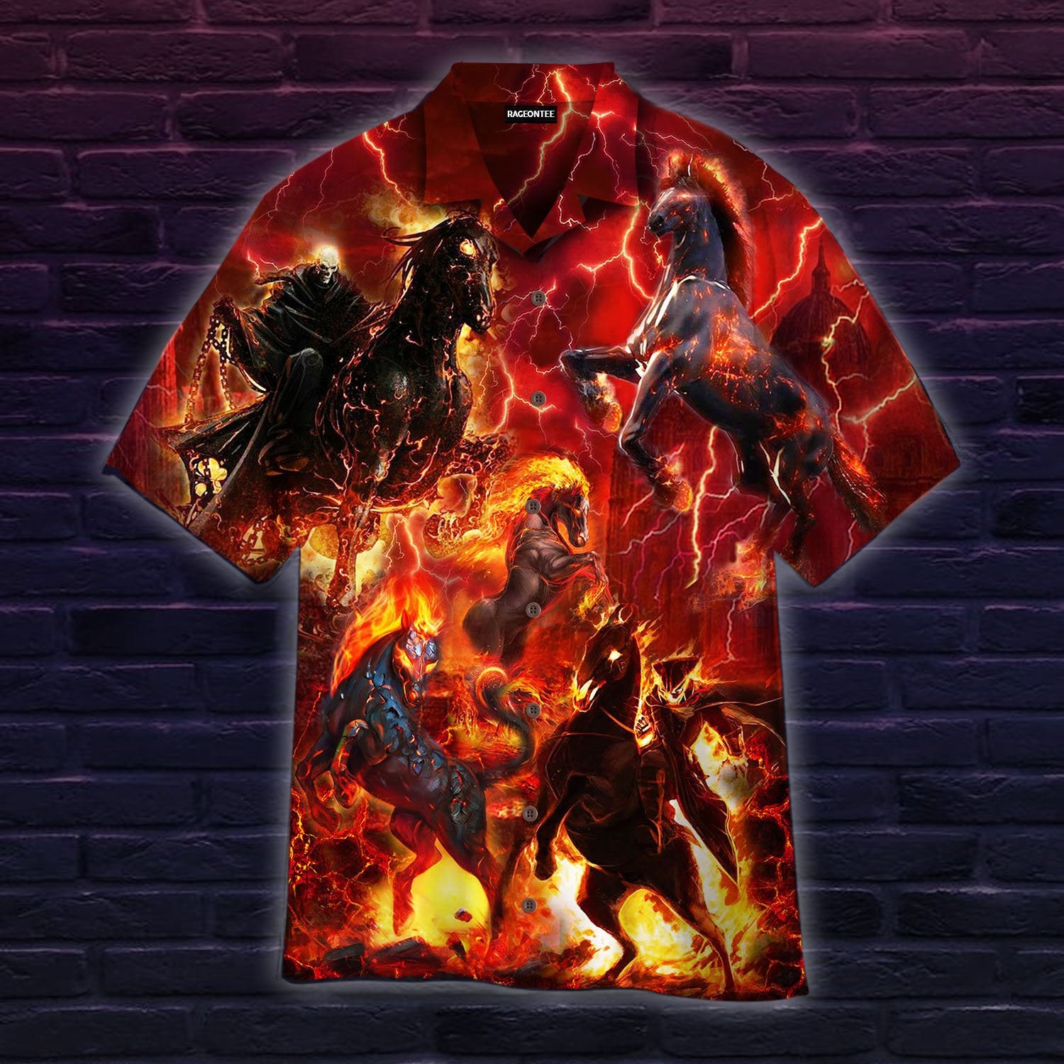 Amazing Horse King In The Fire Hawaii Shirt For Men Women Adult Ha31083