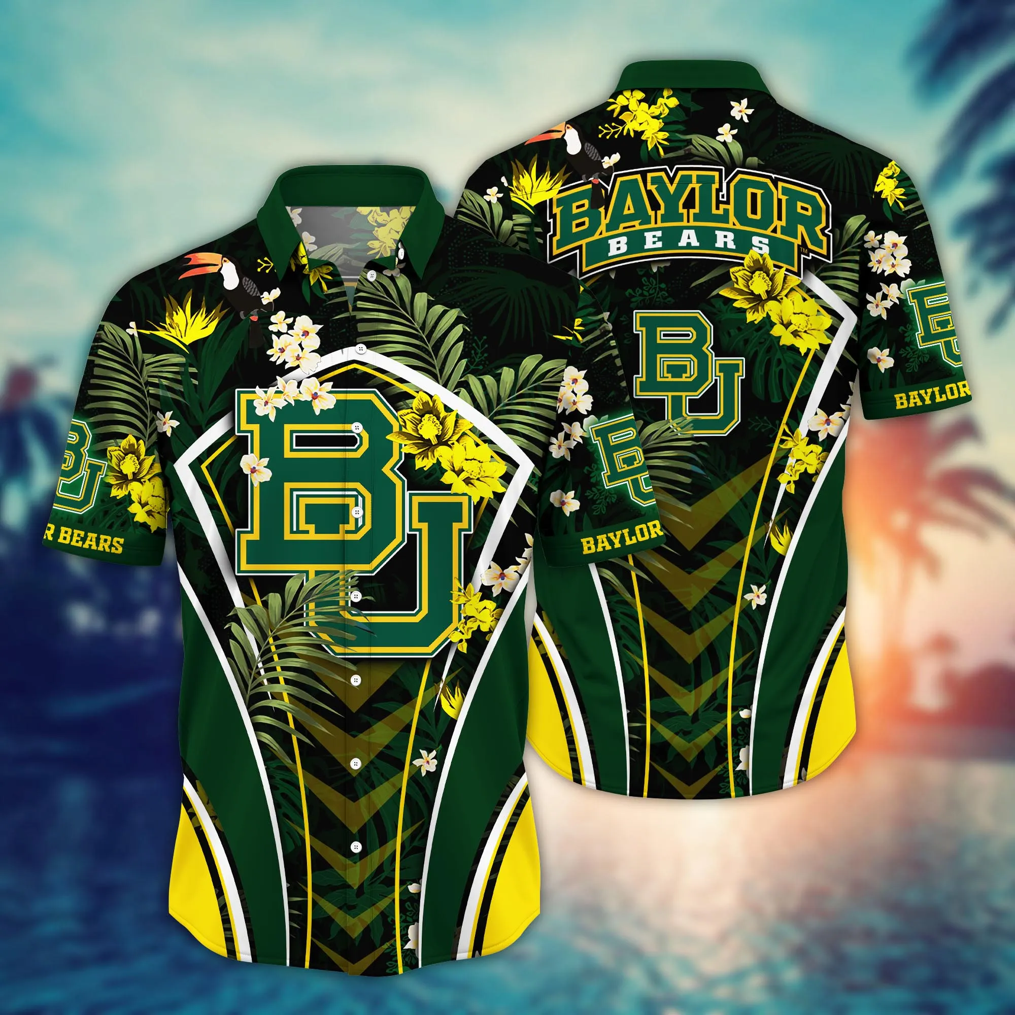 Baylor Bears NCCA Hawaiian Shirt Blooming Flowers Aloha Shirt