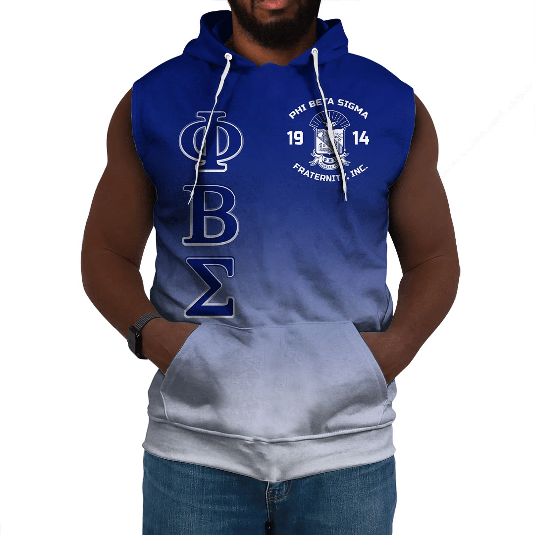 Wonderprint Hoodie Phi Beta Sigma Gradient Sleeveless Hoodie Lt10