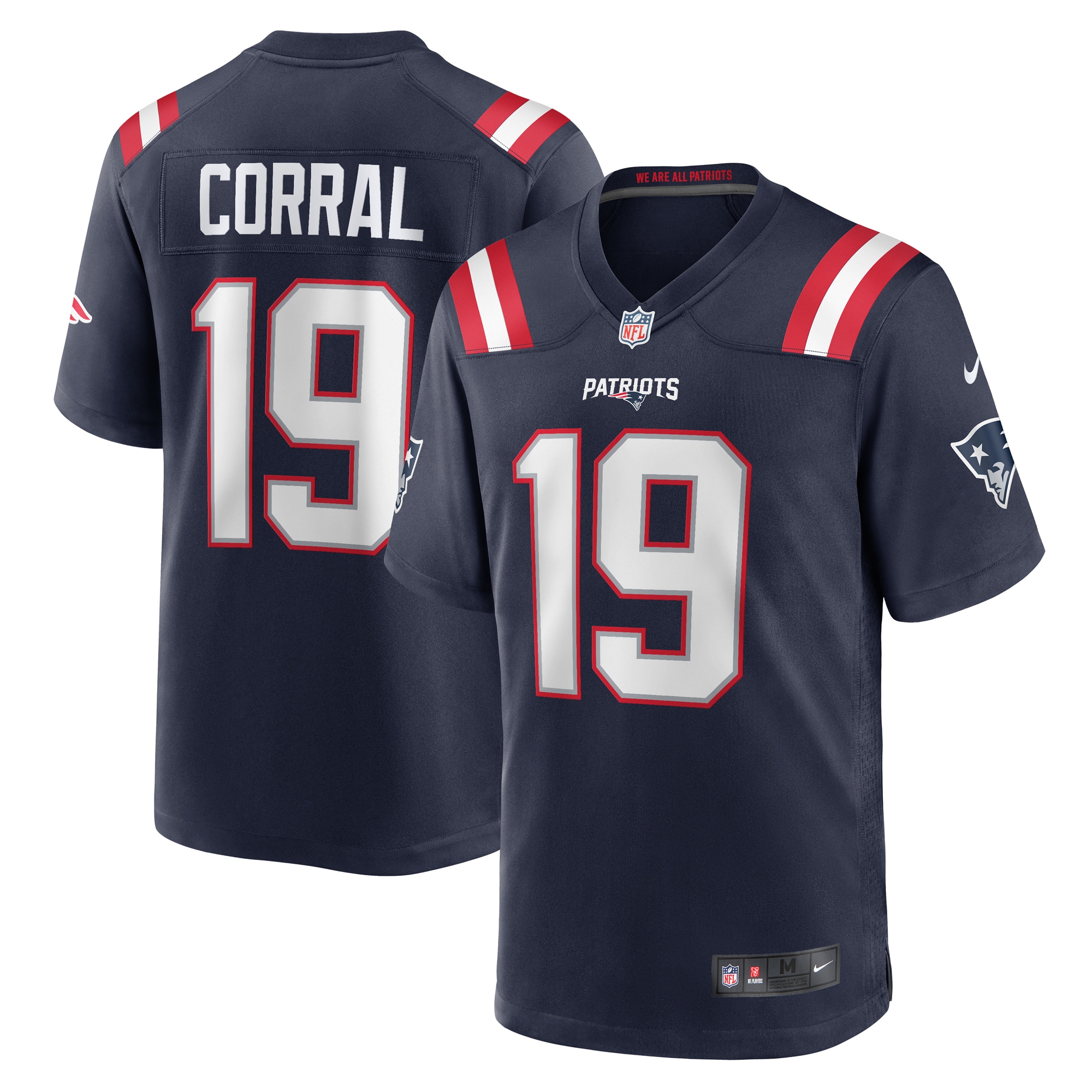 Men’s New England Patriots Matt Corral  Navy Team Game Jersey