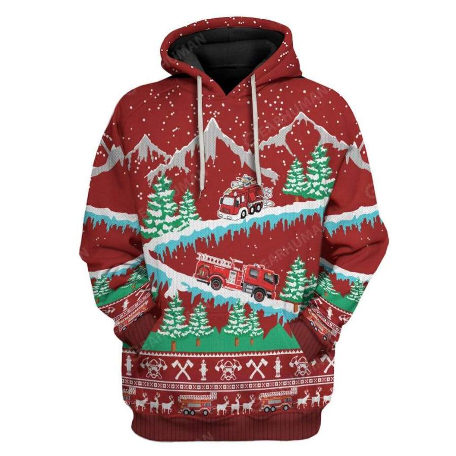 Ugly Firefighter Christmas Custom Tshirt Hoodies Apparel