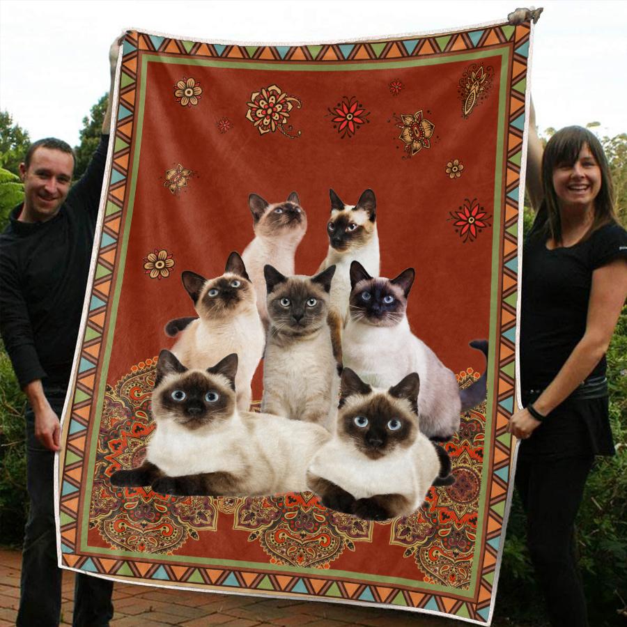 Siamese Cats Design Cat Print Blanket Cats Gifts Painting