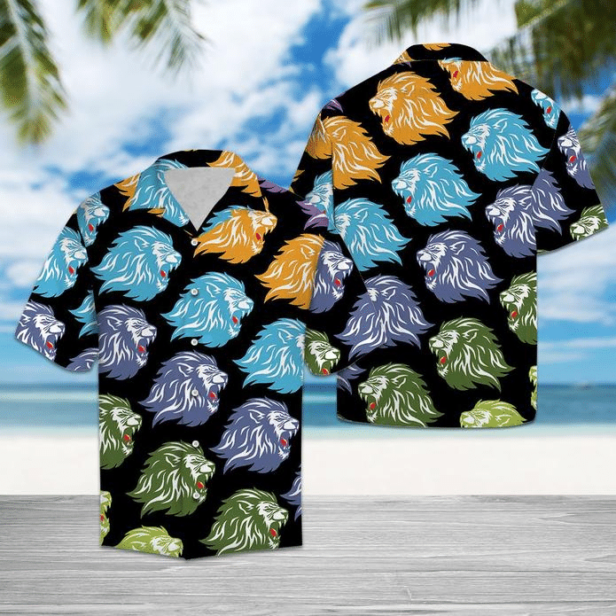 Waybackapparel Awesome Lion 3D Hawaiian Shirt