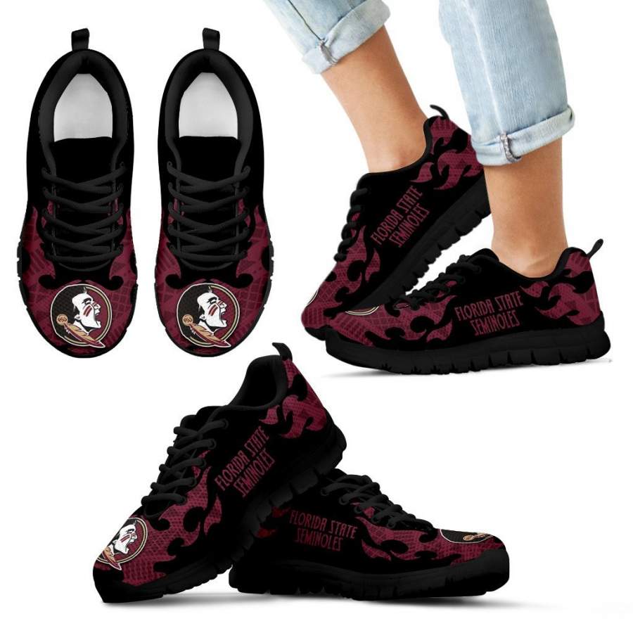 Tribal Flames Pattern Florida State Seminoles Sneakers