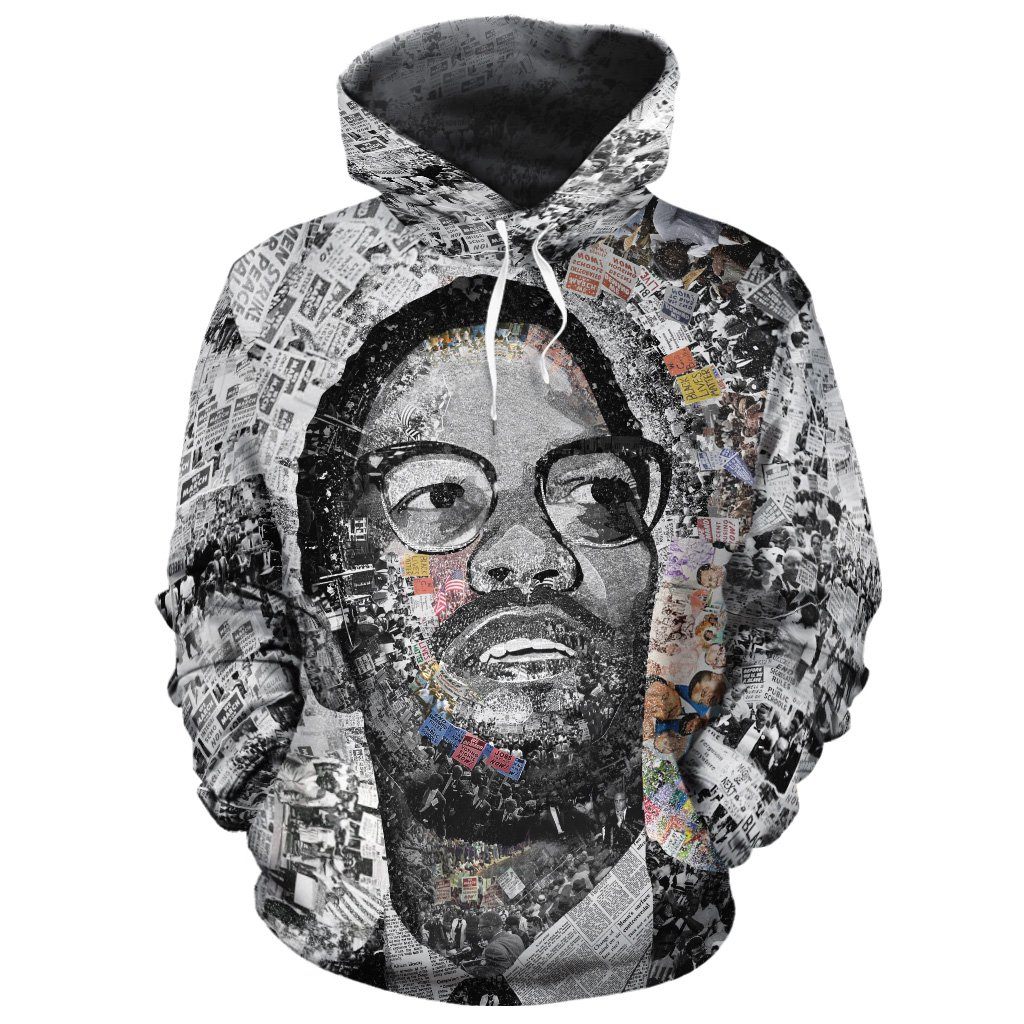 Malcolm X In Pieces All-Over Hoodie