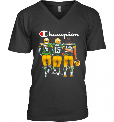 Champion Football Team Green Bay Packers Signature V-Neck T-Shirt