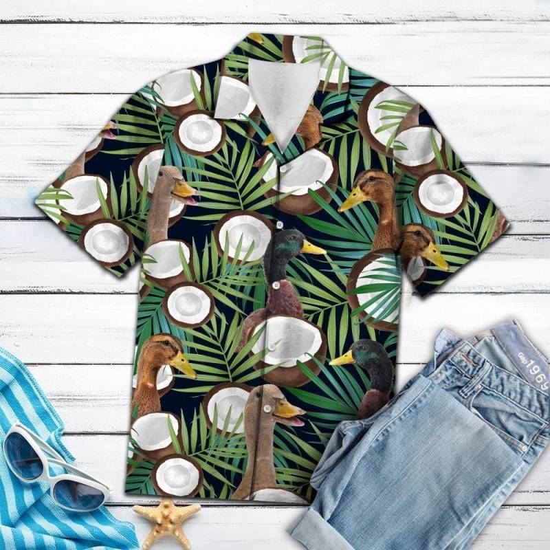 Artsyhomes Duck Coconut Tropical Hawaiian Ha11484