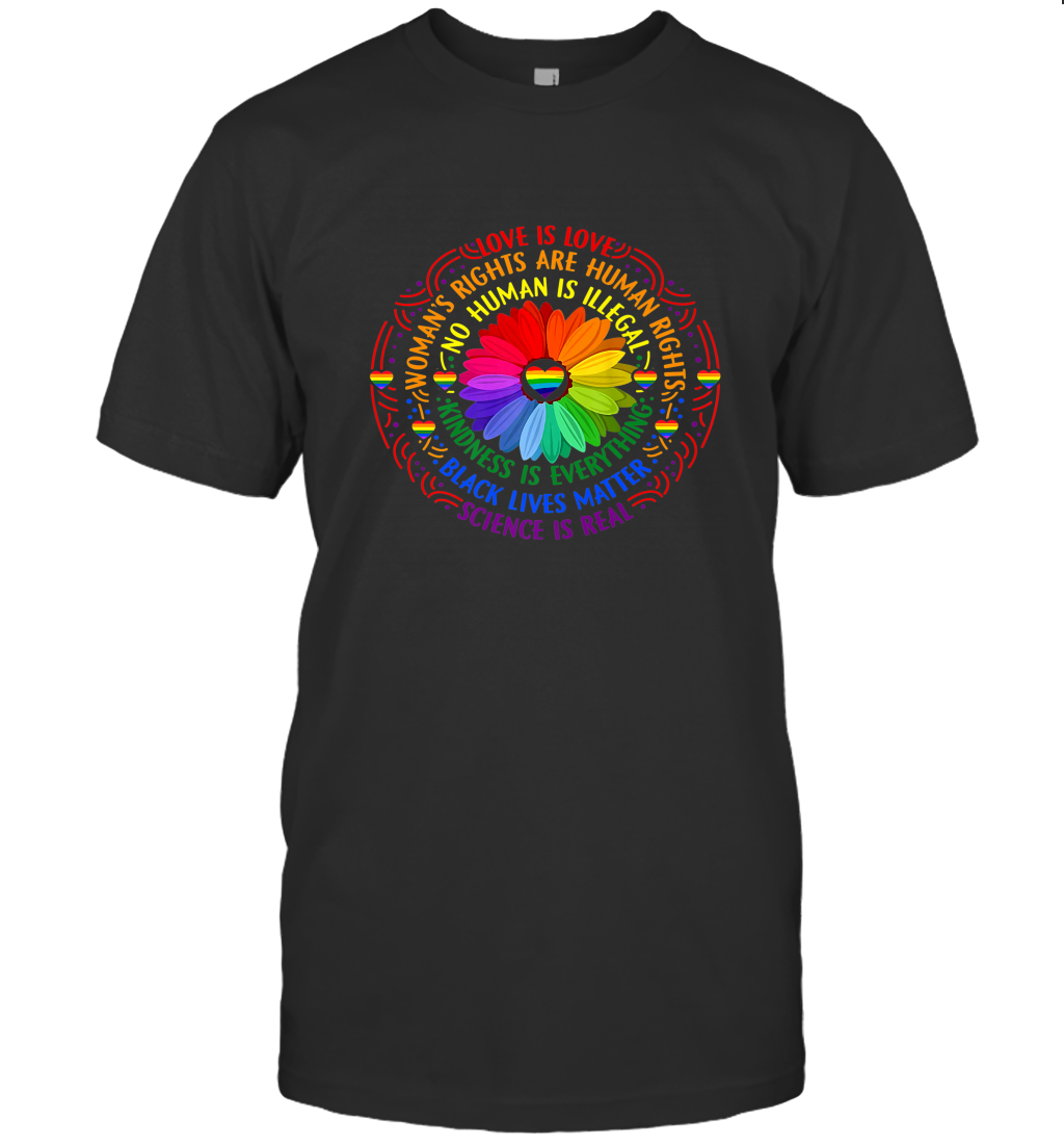 Rainbow Black Lives Matter Science LGBT Pride Flower Men’s T-Shirt