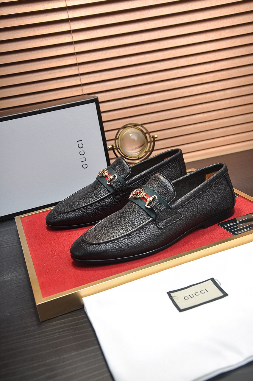 Gucci Web And Jordaan Leather Loafer In Black SNK739982393