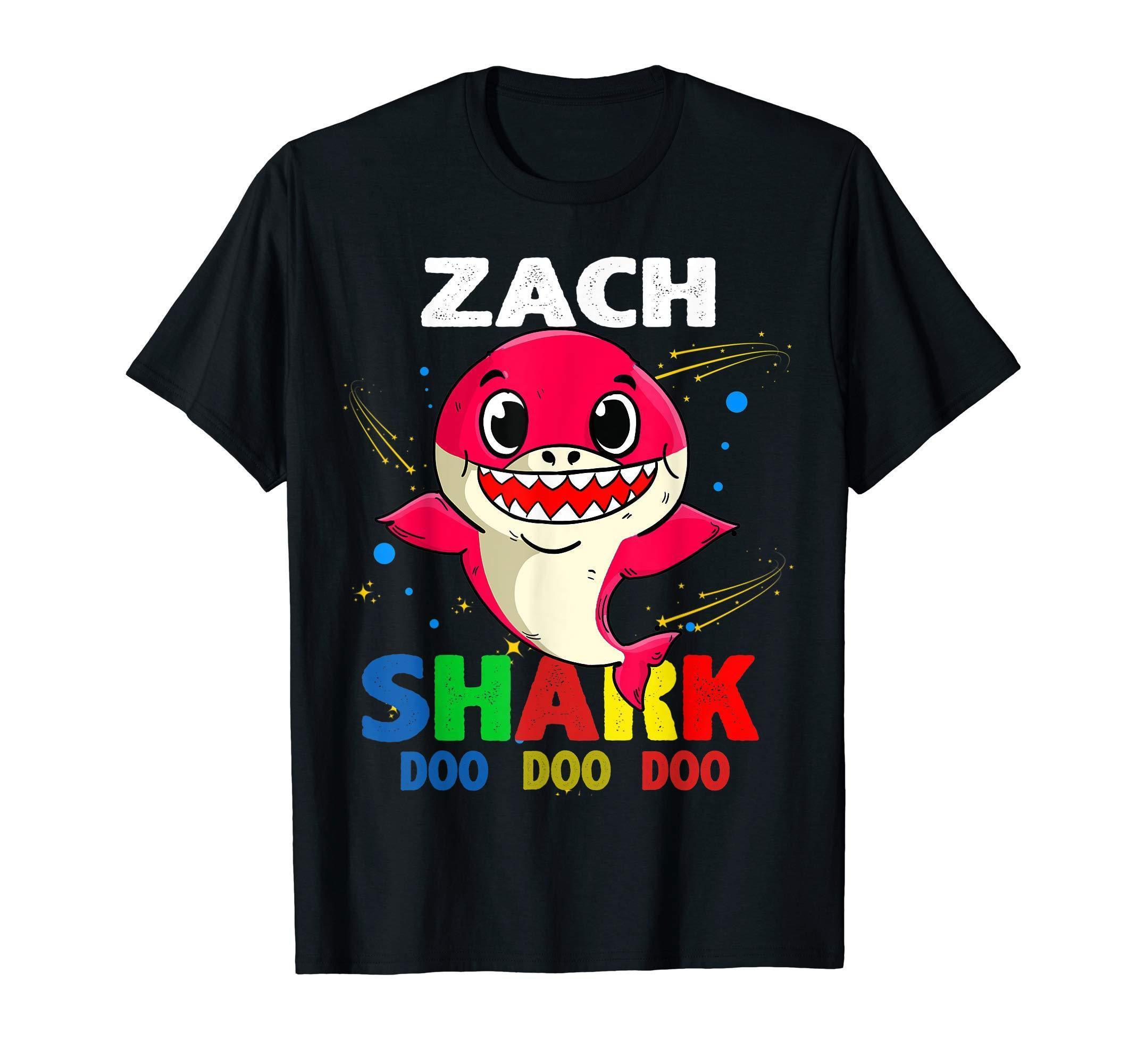 Custom Name Zach Shark Doo Doo Doo Shark Funny T Shirt