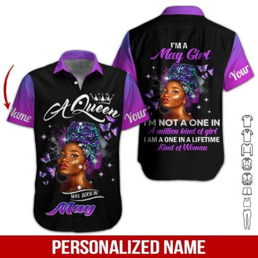 Personalized Name May Girl Custom Hawaii Shirt For Men Women Ha98181