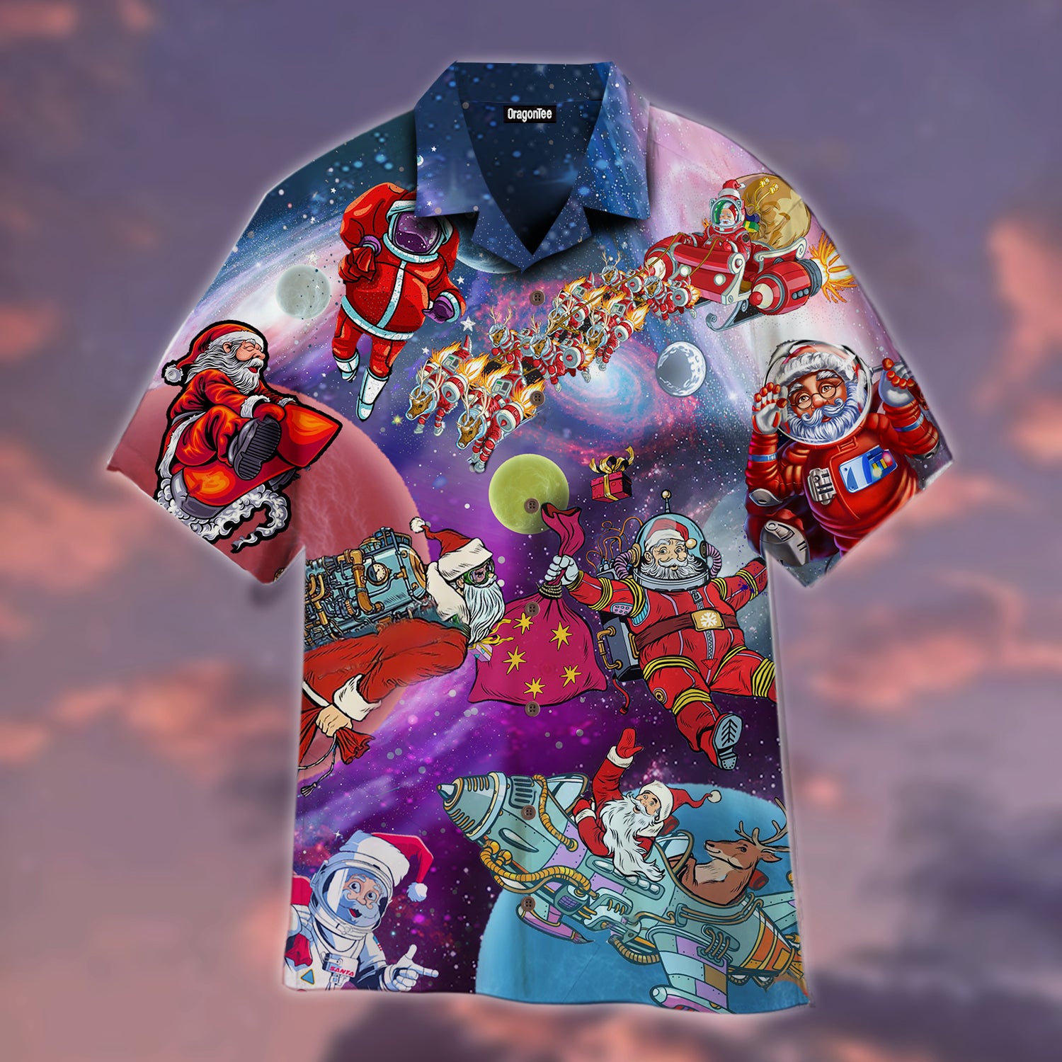 Oragontee Santa Claus In The Space Hawaii Shirt For Men Women Adult Ha73598