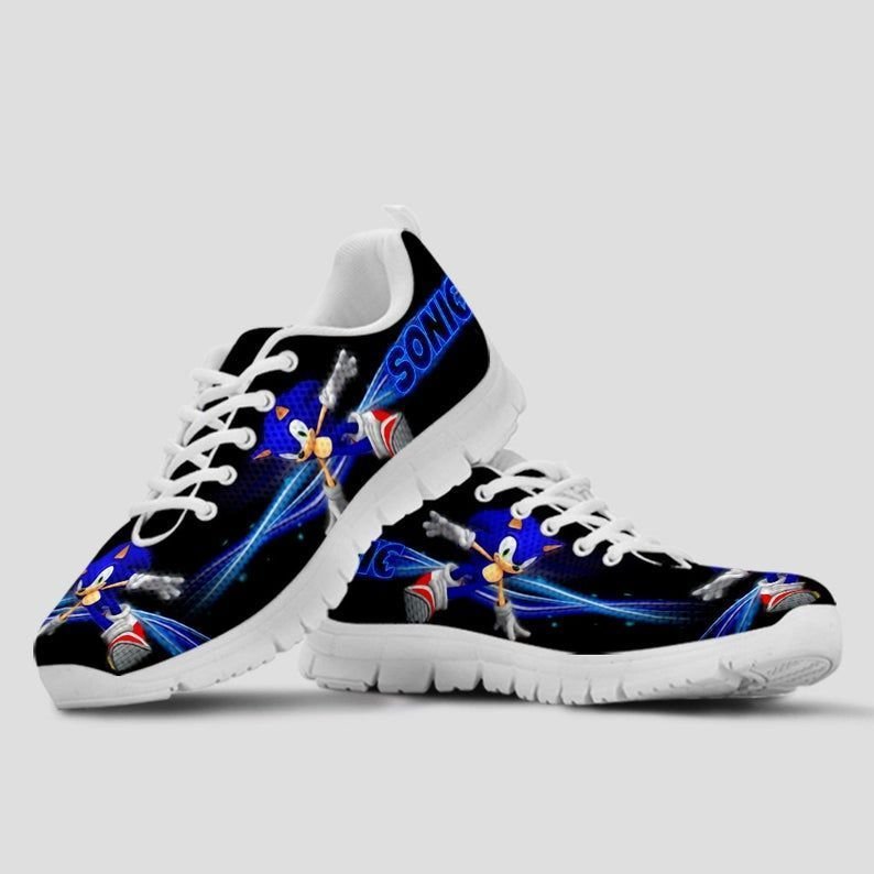 Sonic The Hedgehog Movie Custom Fan Fashion Gift For Fan White Shoes Fly Sneakers