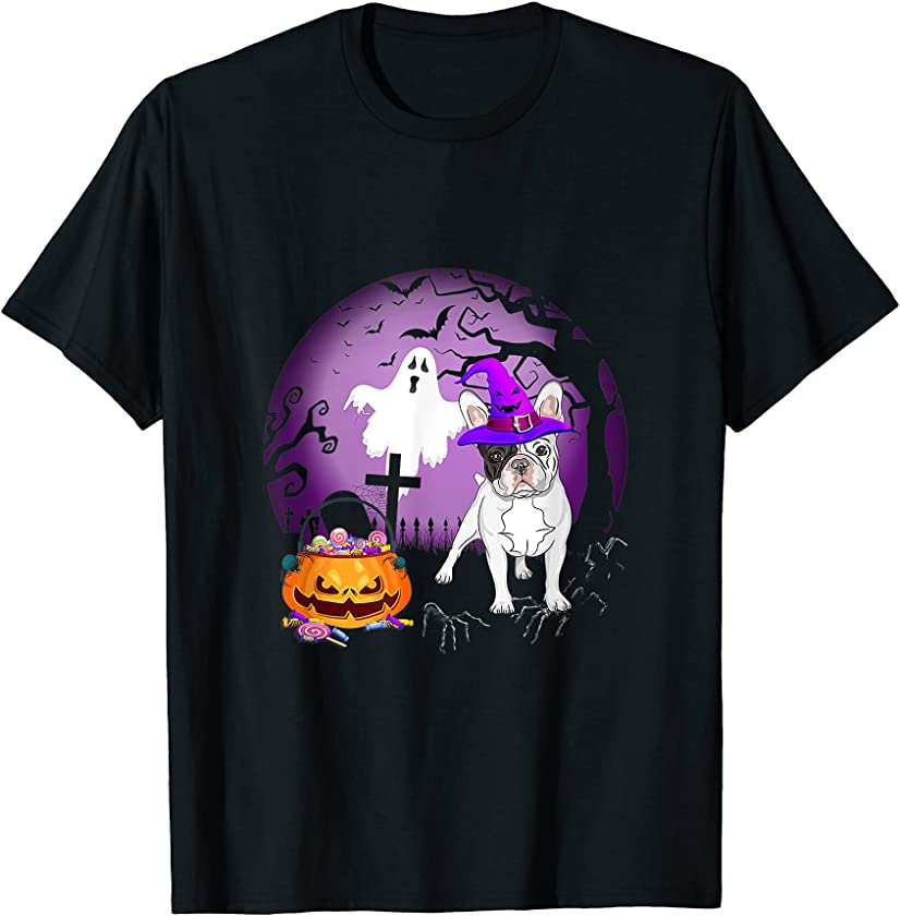 Bulldog Dog Candy Pumpkin Halloween Lover T-Shirt