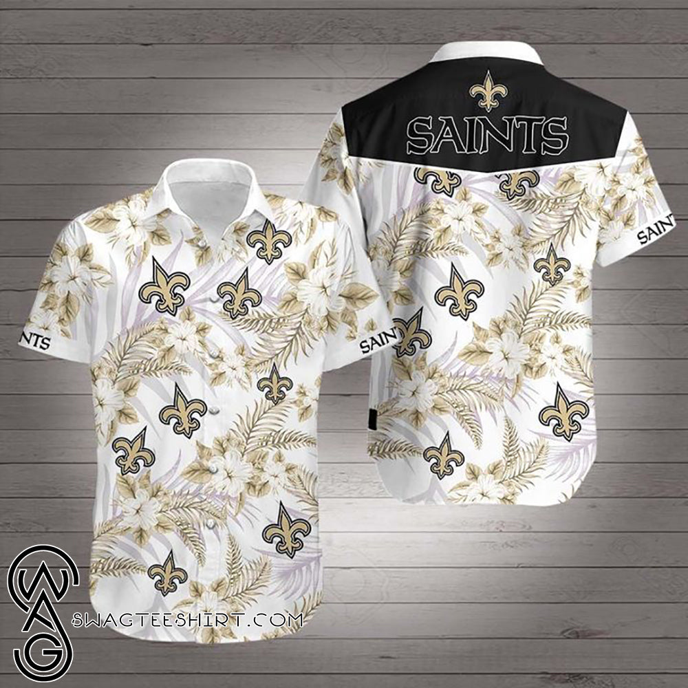 New Orleans Saints Football Floral Hawaiian Shirt