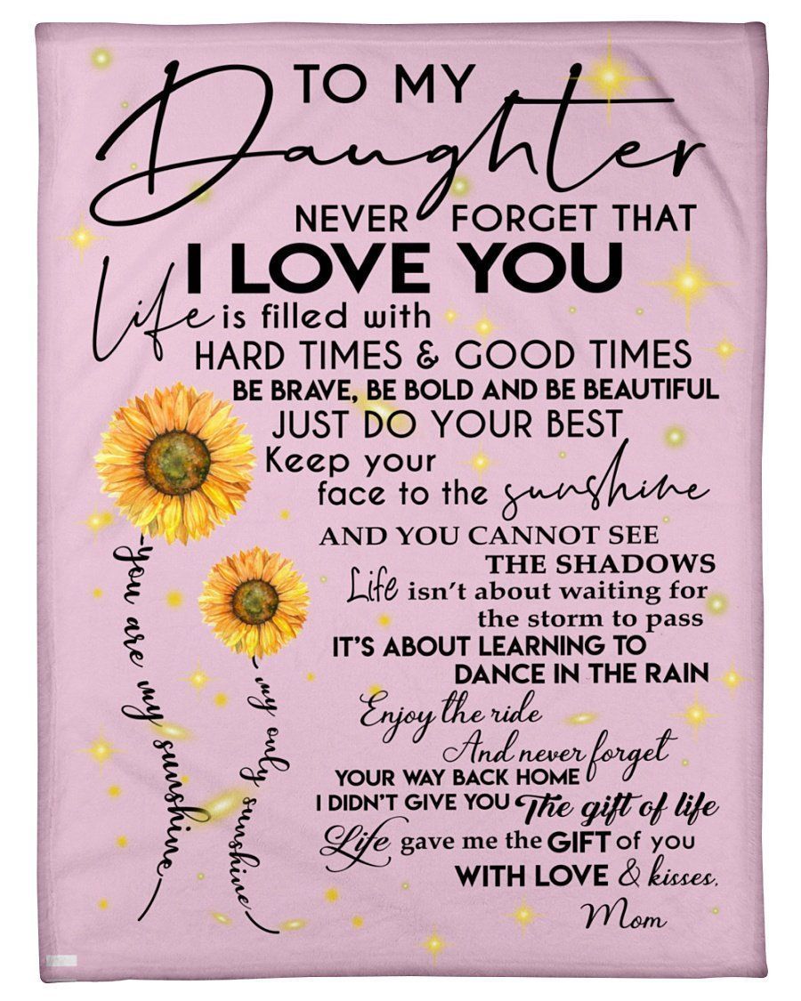 Gift From Mom To Daughter Never Forget That I Love You Fleece Blanket