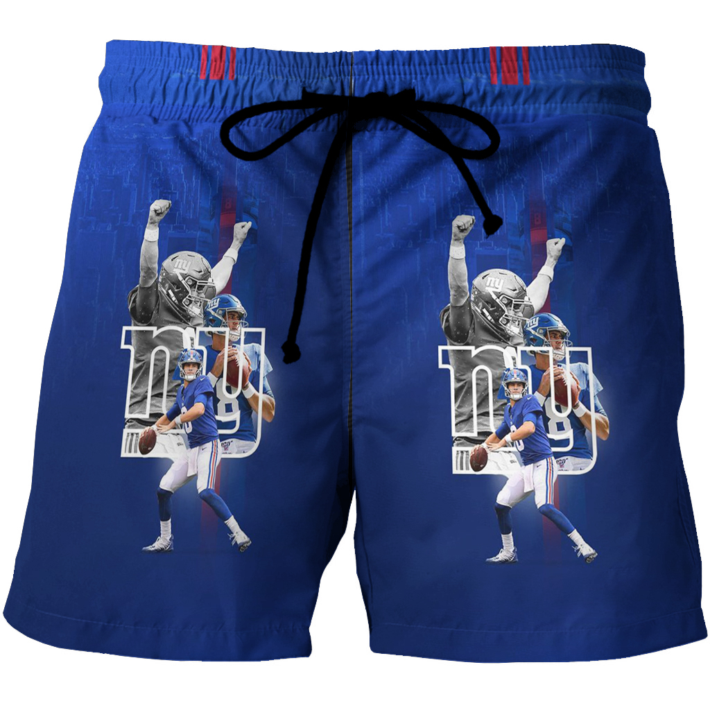 New York Giants Daniel Jones1 3D All Over Print Summer Beach Hawaiian Short