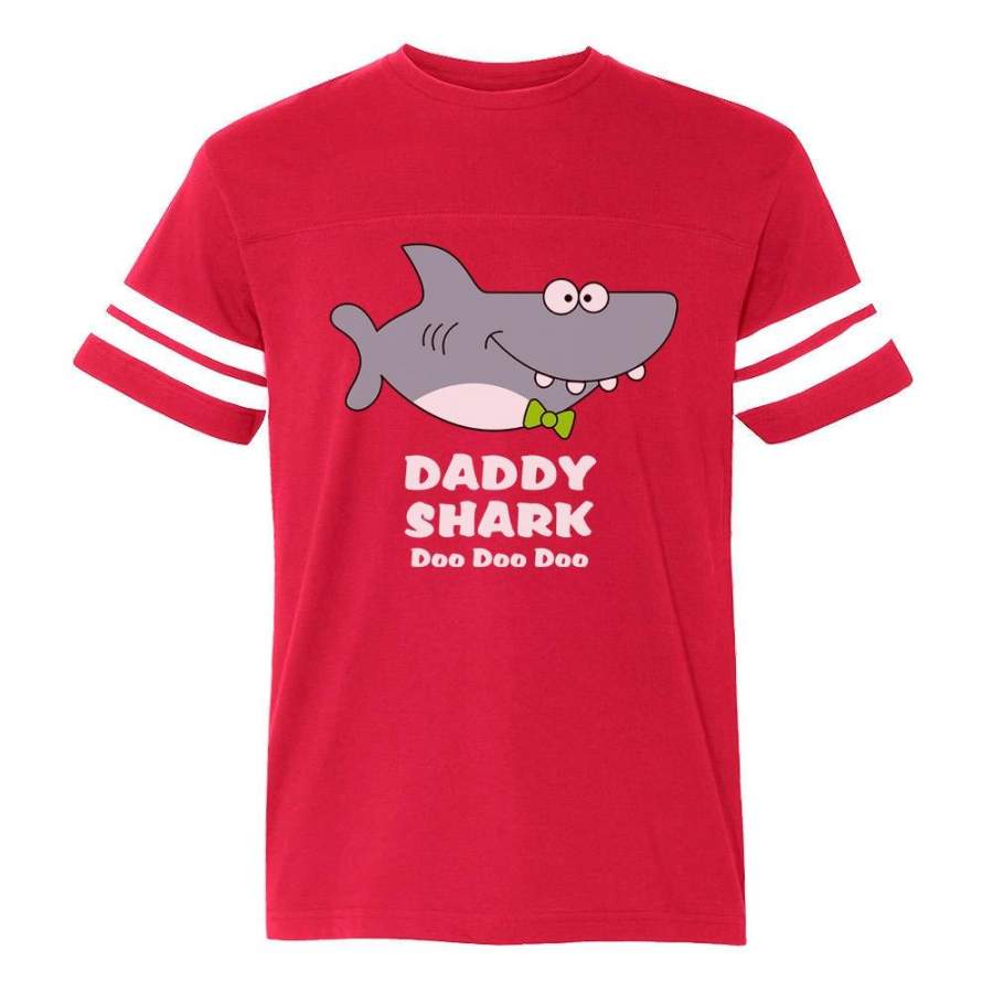 Daddy Shark Doo Doo Doo Family Gift For Dad BIrthday Football Jersey T-Shirt