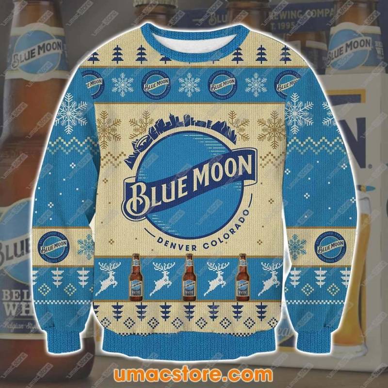 Blue Moon V3 3D Print Ugly Christmas Sweatshirt