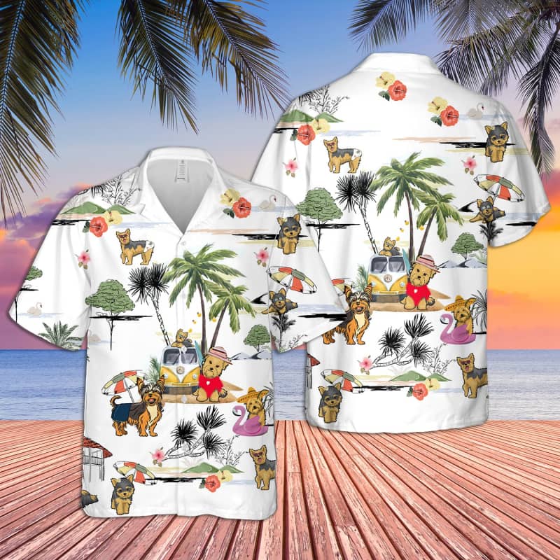 Unisex Yorkie Beach Hawaiian Shirt