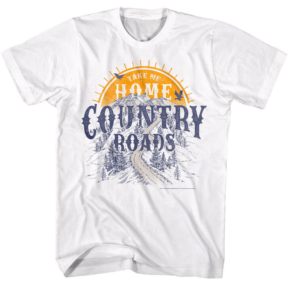 John Denver T-shirt Take me Home Country Roads Guitar Music Men's Graphic Tees