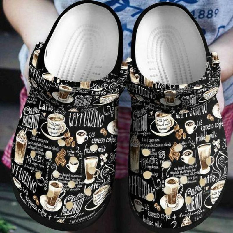 Coffee Menu Personalized Icon 6 Gift For Lover Rubber clog Shoes Comfy Footwear