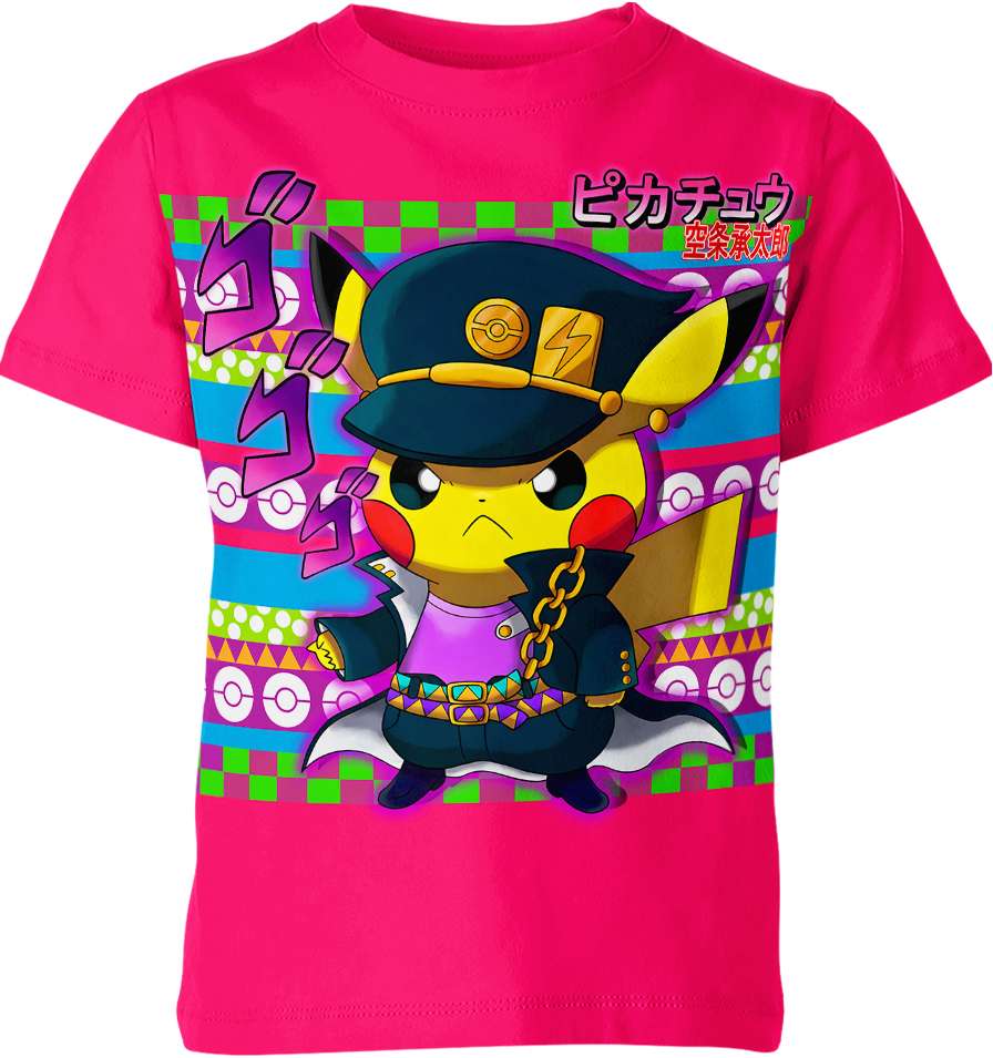 Jotaro Kujo Jojo’S Bizarre Adventure X Pikachu From Pokemon Shirt