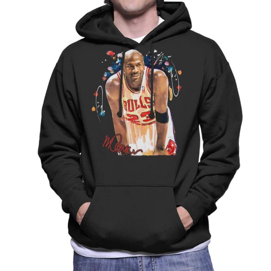 Sidney Maurer Original Portrait Of Michael Jordan Chicago Bulls Arm Band Men’s Hooded Sweatshirt