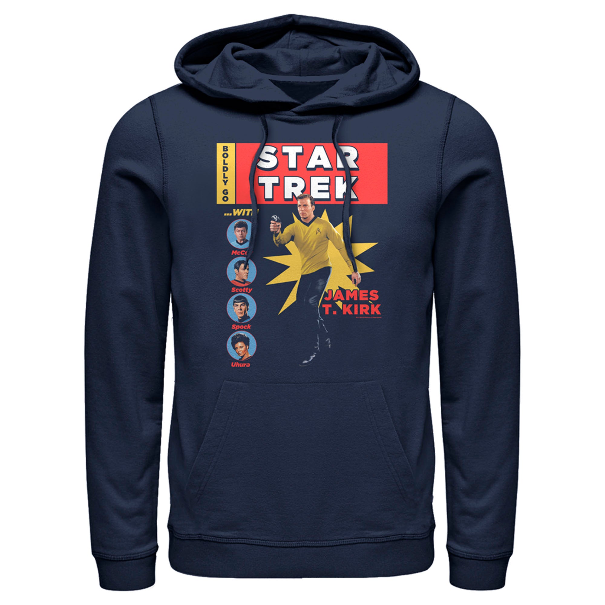 Men’S Star Trek: The Original Series Captain Kirk Comic Print Pull Over Hoodie