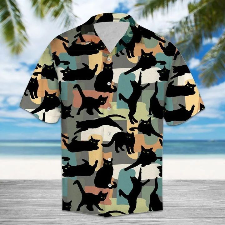 Amazing Black Cat Hawaiian Shirt Ha14293