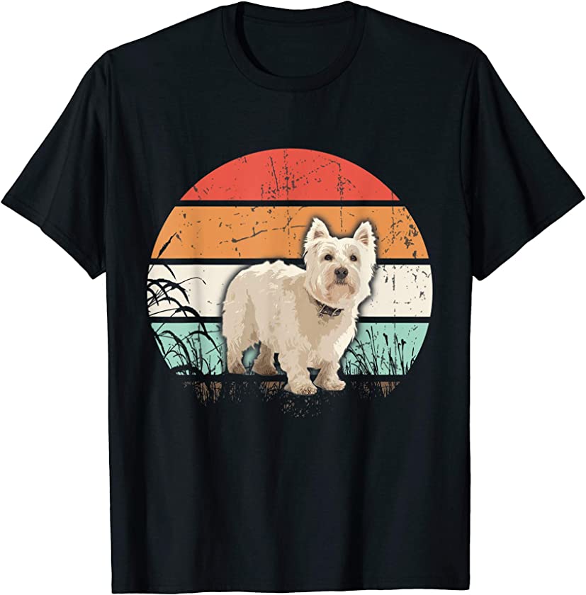 Vintage Retro Cairn Terrier Sunset Dog Lover T-Shirt