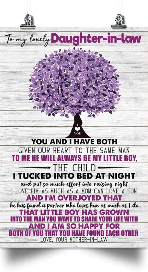 Tree Poster – to My Lovely Daughter-in-Law – The Child – Poster for Daughters-in-Law, Gifts for Daughters-in-Law, Posters for Daughters-in-Law from Mother-in-Law