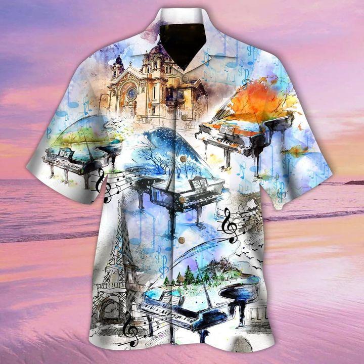 Four Seasons Melodies Piano All Over Printed Hawaiian Shirt Ha39611