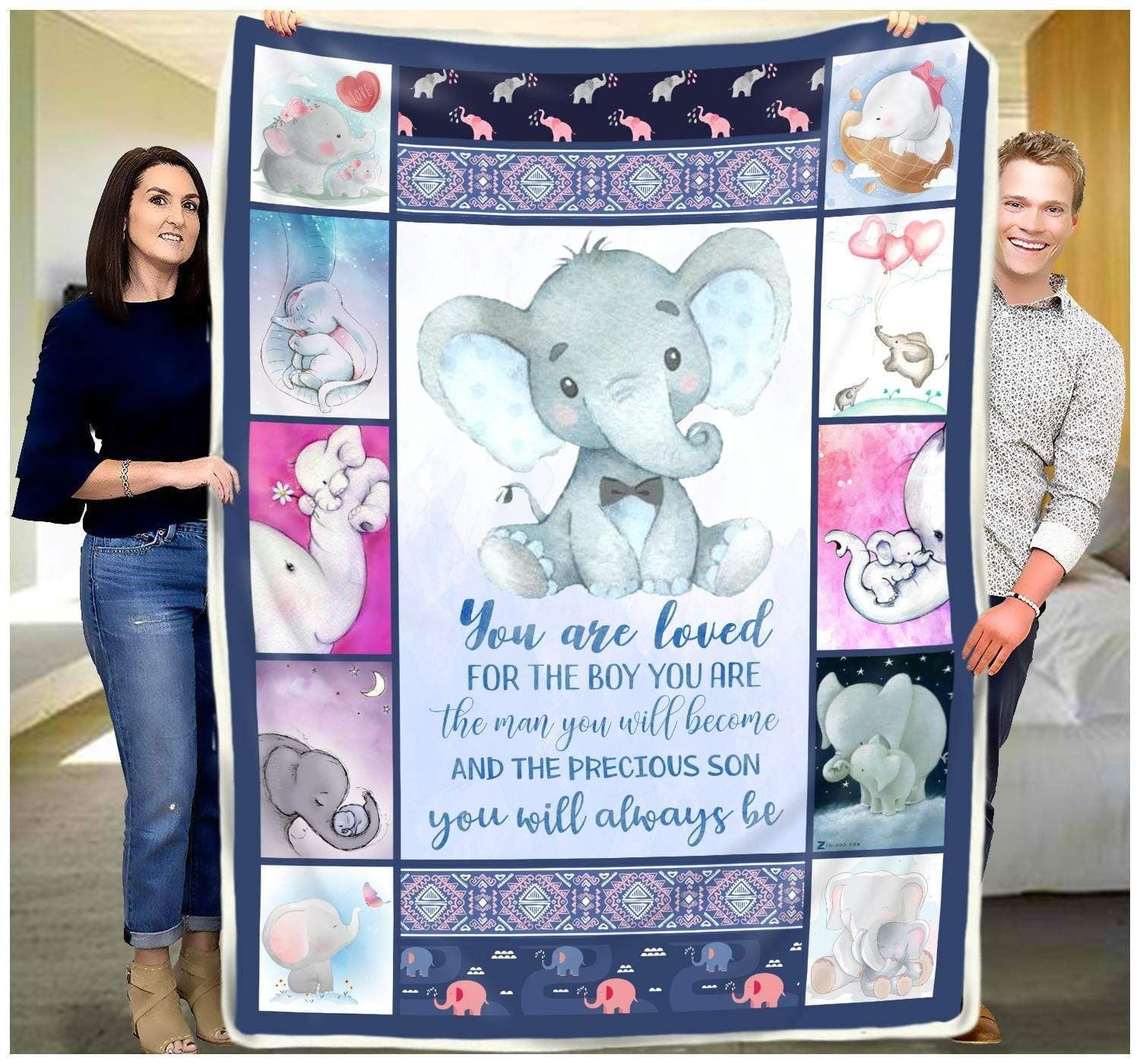 You Are Loved For The Boy You Are Giving Elephant Lovers Fleece Blanket