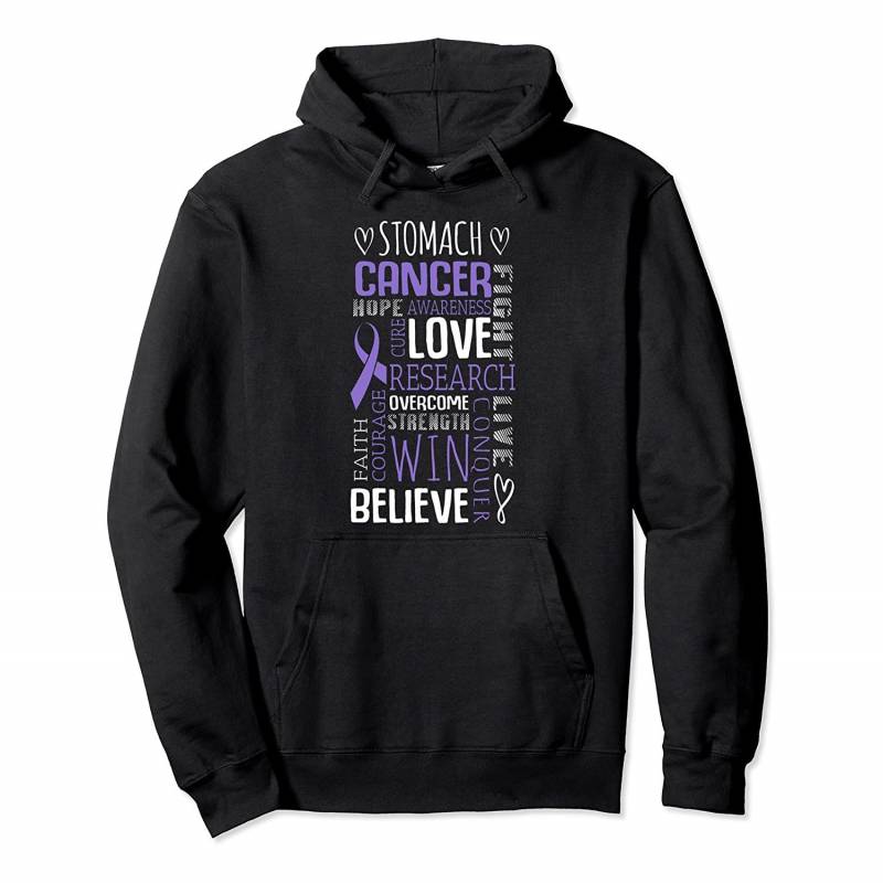 Word Cloud Stomach Cancer Awareness Ribbon Gifts Pullover Hoodie