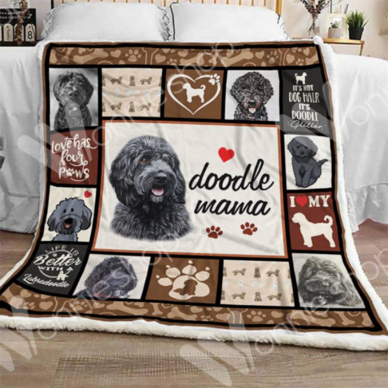 Labradoodle Dog Sherpa Blanket NOV0701 82O36