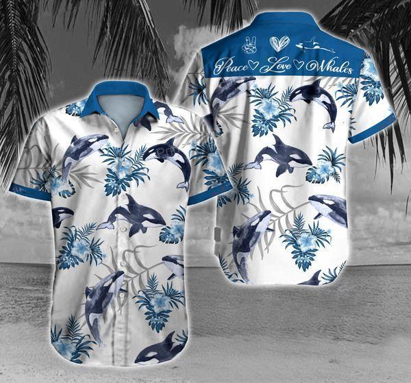 Peace Love Whale Hawaiian Shirt | For Men & Women | Hl2579