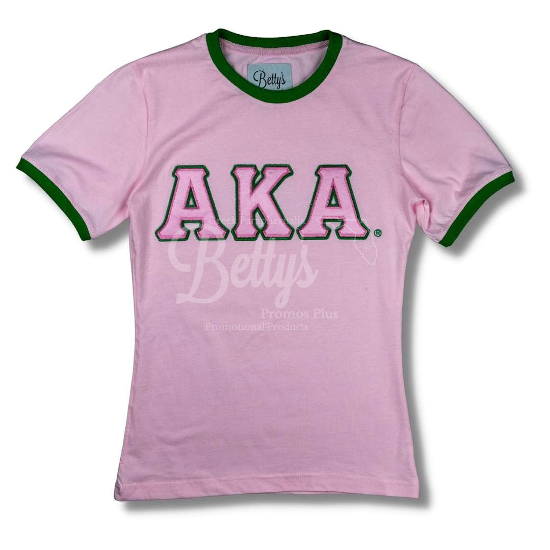 Alpha Kappa Alpha Aka Embroidered Ringer T-Shirt