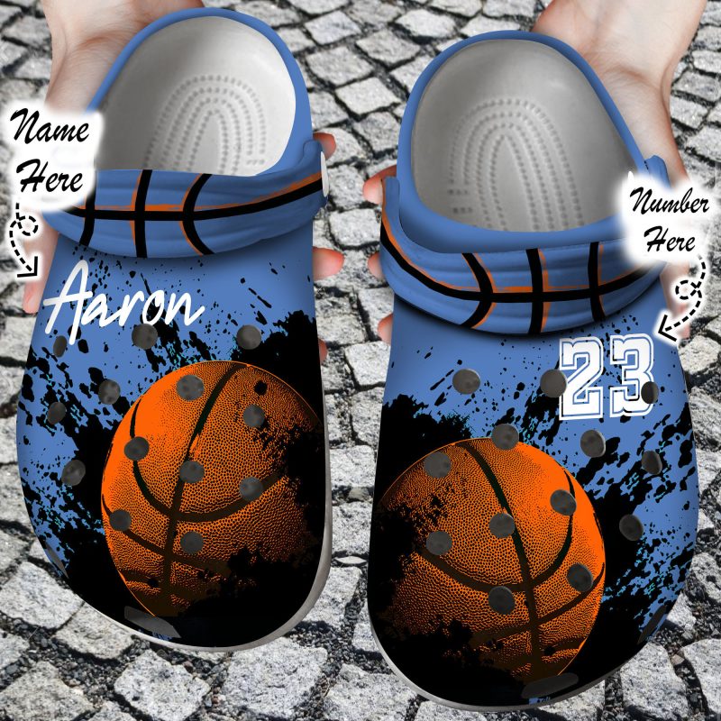 Custom Personalized Basketball Grunge Clog Shoes