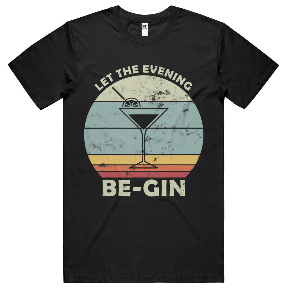 Vintage Let The Evening Be-Gin With Gin And Tonic Retro T Shirts